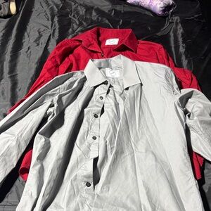 Bespoke Red and Gray Dress Men's Shirt